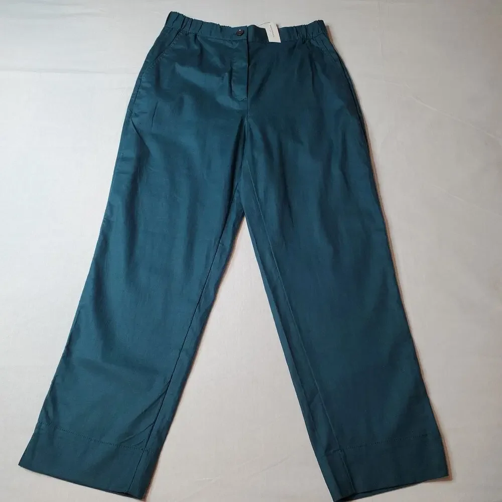 Banana Republic Women Size S NWT Tapered Linen-Blend Pant Green 706574